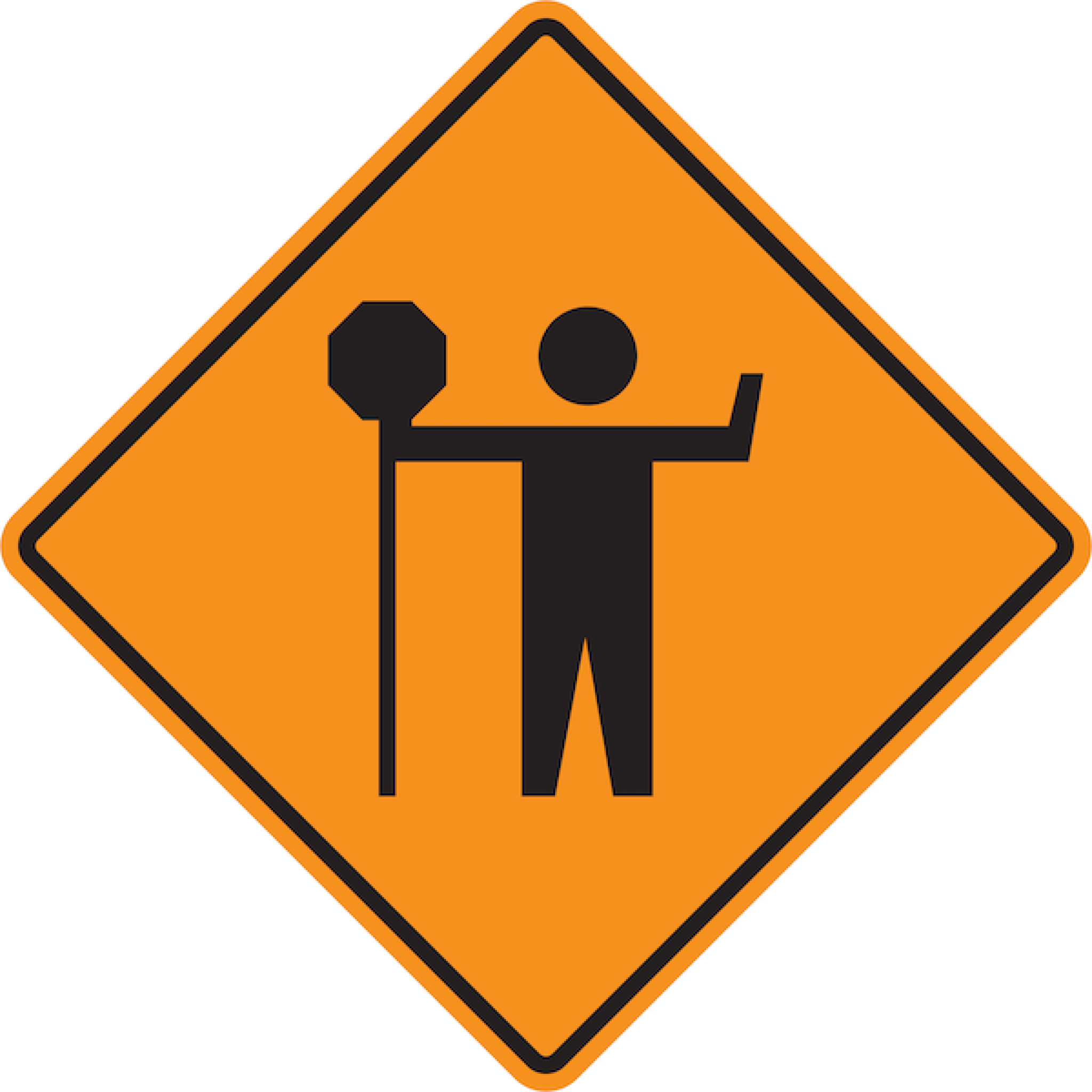 TC21 Traffic Control Person Ahead On Track Safety