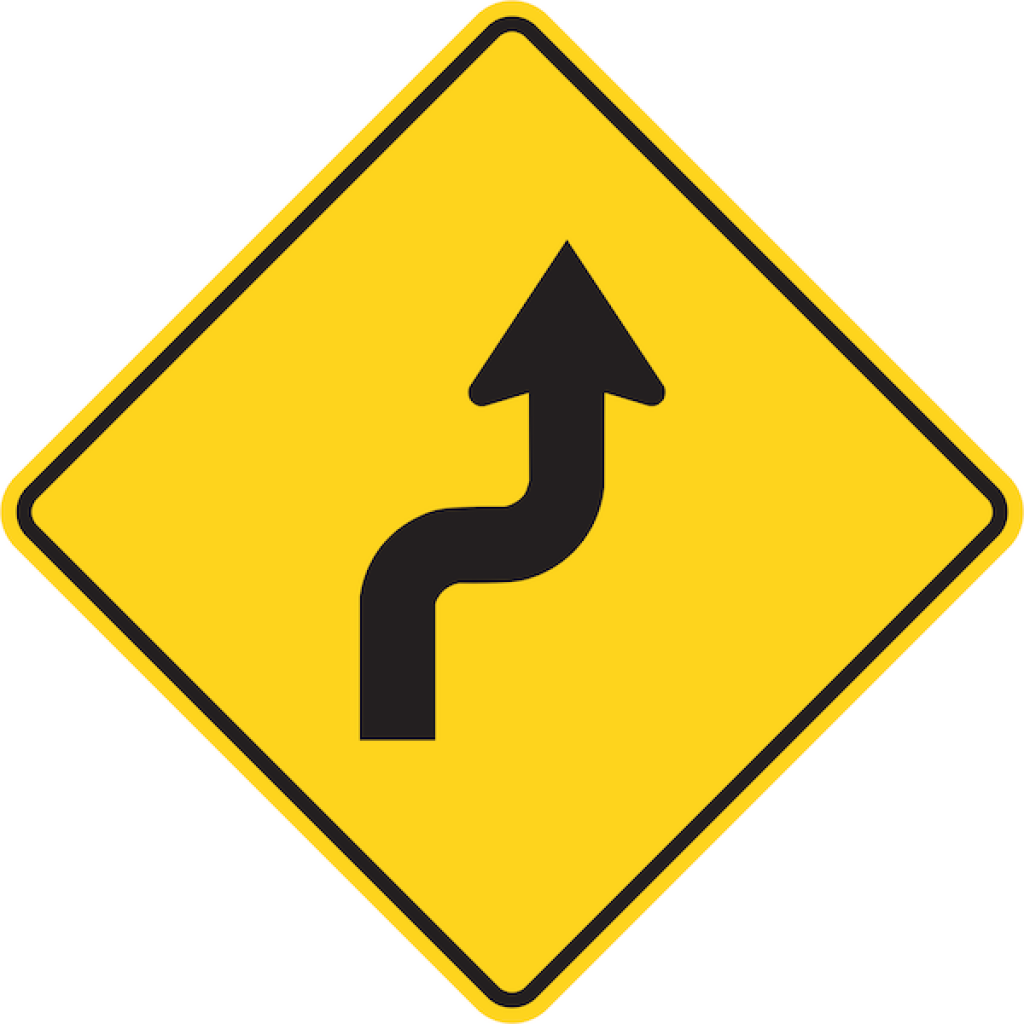 Left Right Reverse Symbols WA-4 – Sharp Reverse Curve (Left/Right) – On Track Safety